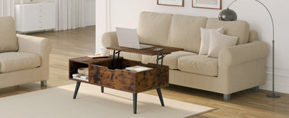 WOLTU Height-Adjustable Coffee Table Living Room Table with Hidden Storage Lifting Board Folding Table for Side Sofa Decor Home