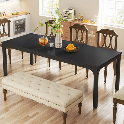Table de salle à manger Émilie — bois, style industriel, rectangulaire