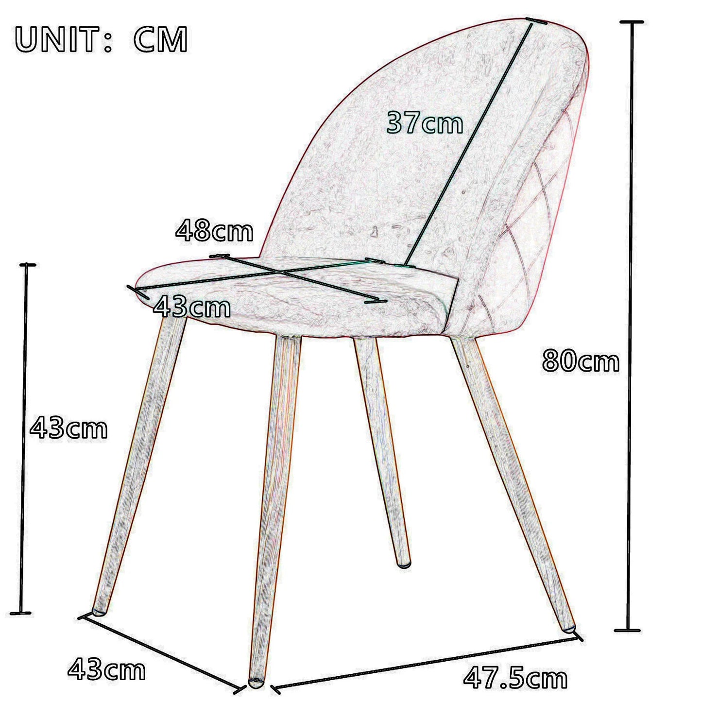 Chaise Caroline — velours, style nordique