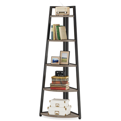 Bibliothèque Fabrice — bois, rangement intégré, meuble d'angle, étagères ouvertes