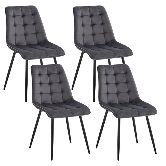 Chaise Florence — velours, métal, design contemporain, lot de 6