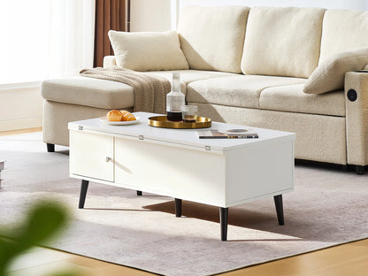 Convertible Coffee Table with Lifting Top, Retractable Living Room Table, Wooden Sofa Side Table with Hidden Storage Space