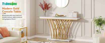 Console Priscille — finition dorée, métal, design contemporain