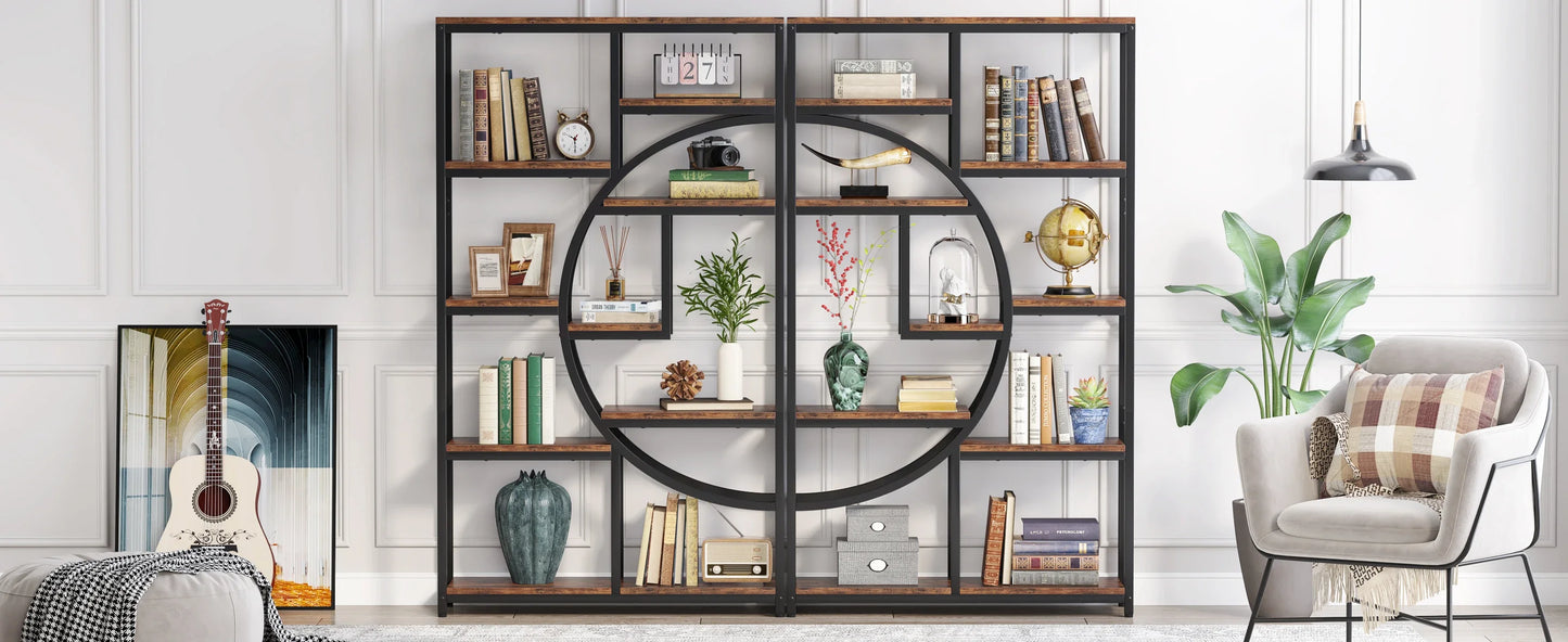 Bibliothèque Muriel — style industriel, rangement intégré, 5 niveaux, étagères ouvertes