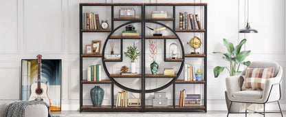 Bibliothèque Muriel — style industriel, rangement intégré, 5 niveaux, étagères ouvertes