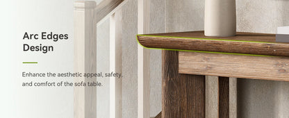 Console Inès — finition noyer, bois massif, design contemporain, 2 niveaux