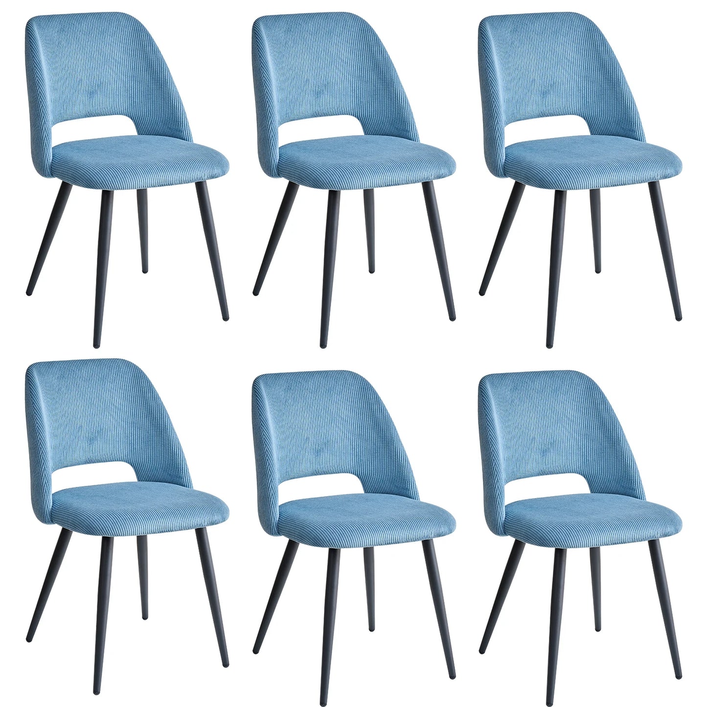 Chaise Nestor — velours, lot de 6