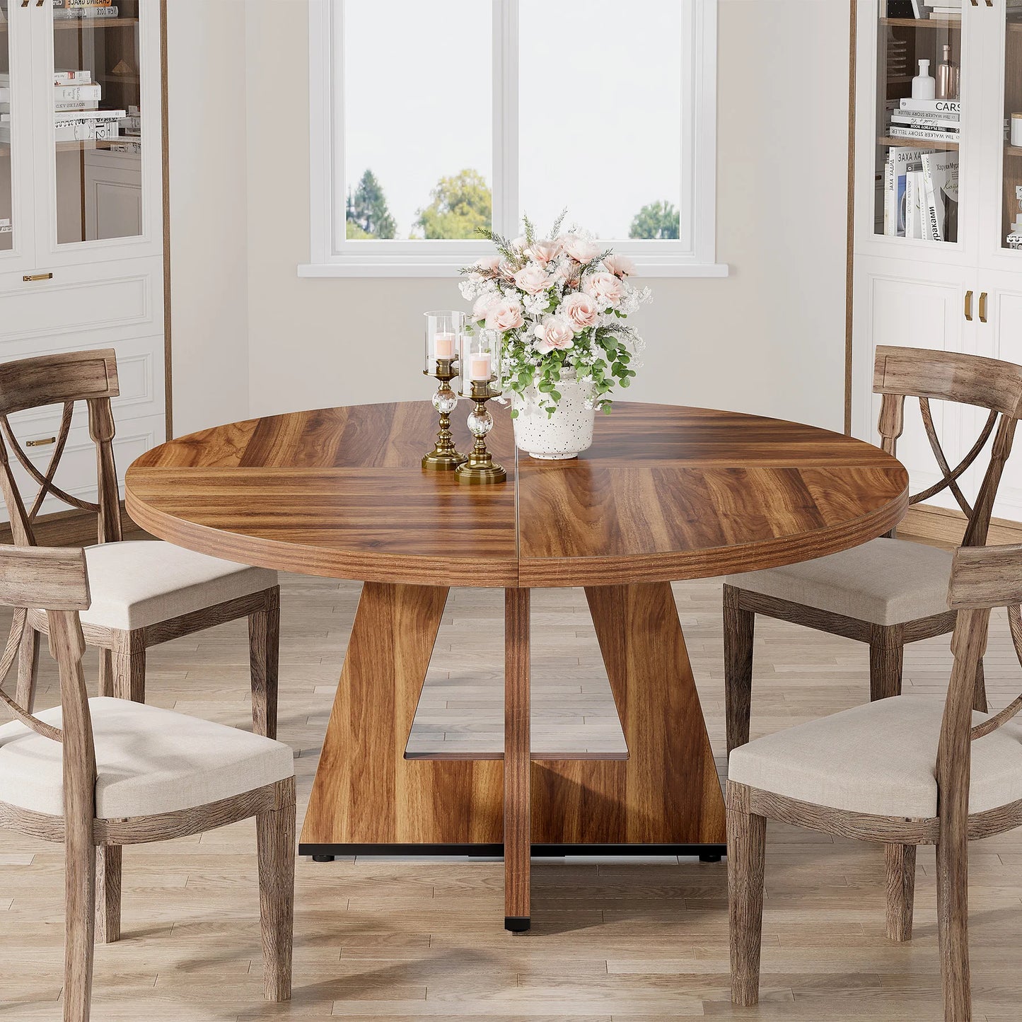 Table de salle à manger Stéphane — métal, ronde