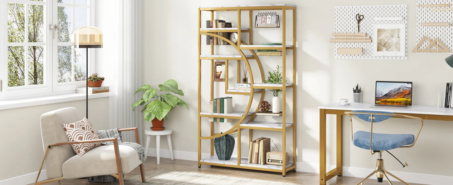 Bibliothèque Nathan — style industriel, rangement intégré, 5 niveaux, étagères ouvertes