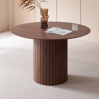 Table de salle à manger Rodolphe — bois, style nordique, ronde