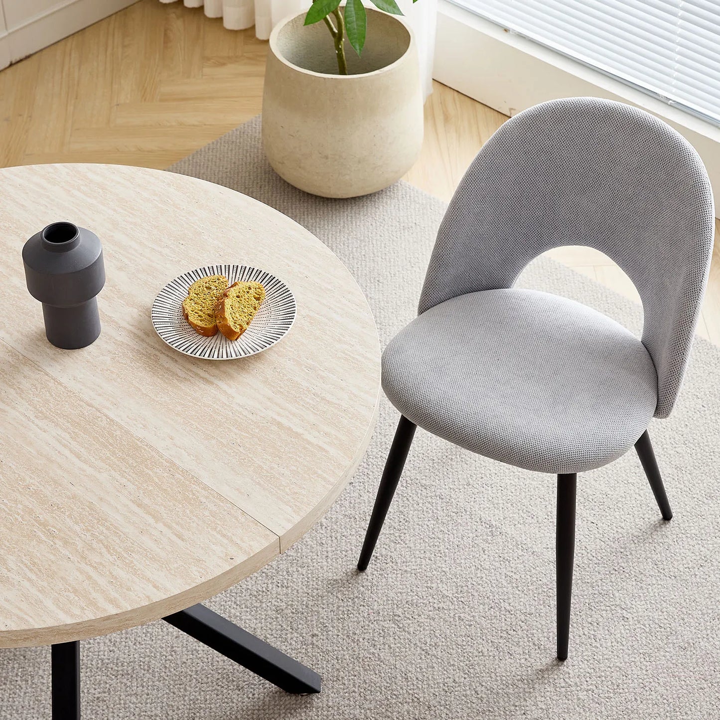 Bureau Odile — bois massif, style nordique, ronde