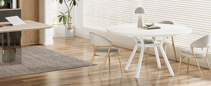 Table de salle à manger Jonathan — bois, métal, rangement intégré, ronde