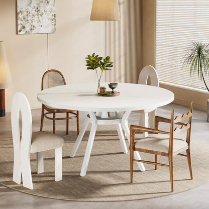 Table de salle à manger Jonathan — bois, métal, rangement intégré, ronde