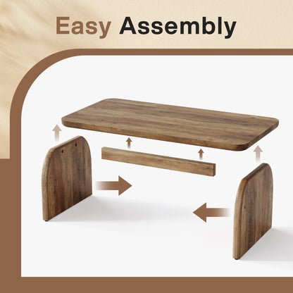 Table basse Adrien — bois, style rustique, rectangulaire