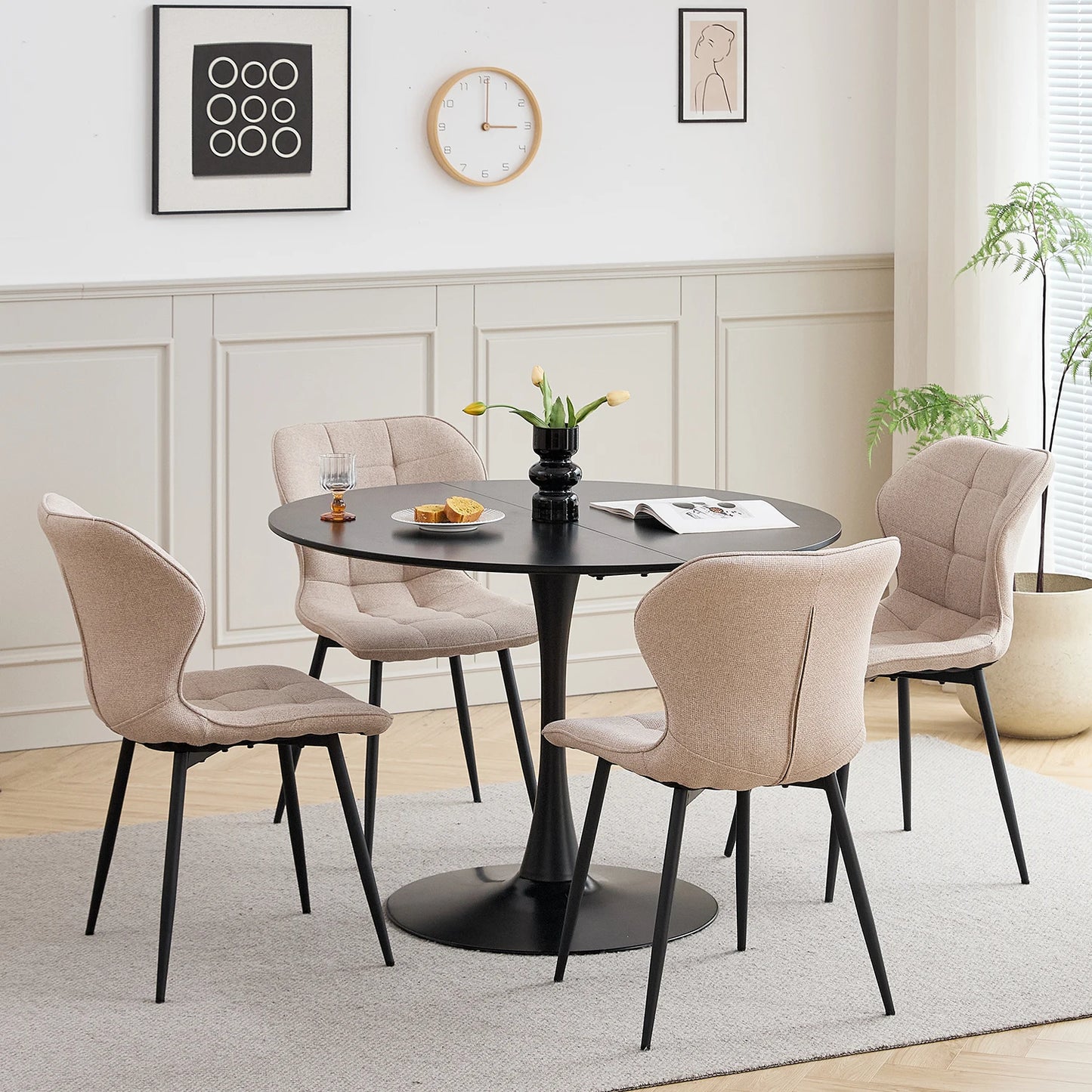 Chaise Cyril — finition noir, métal, design contemporain