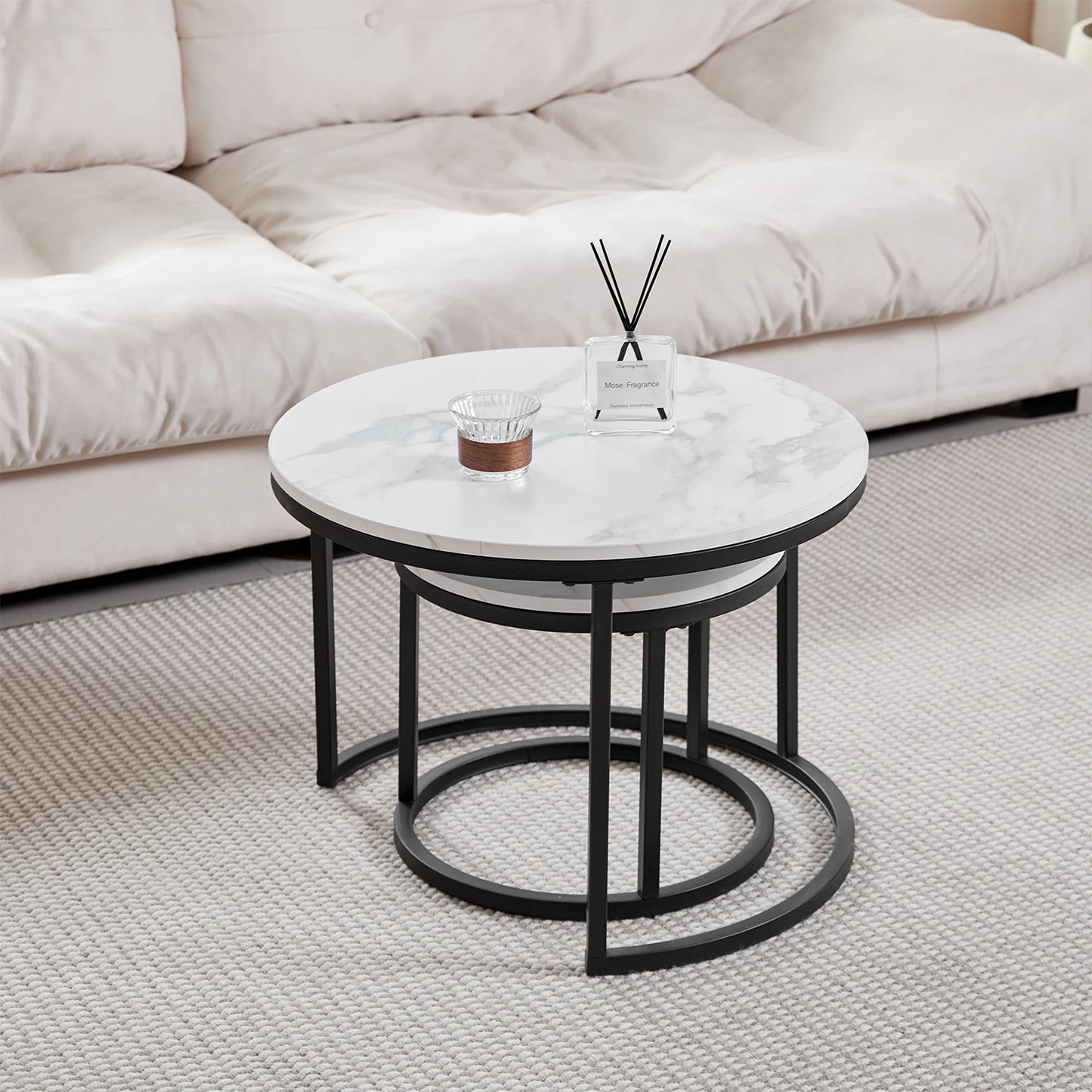Table basse Marianne — marbre, design contemporain, ronde