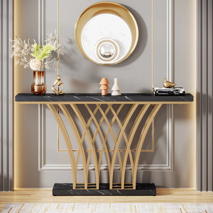 Console Priscille — finition dorée, métal, design contemporain