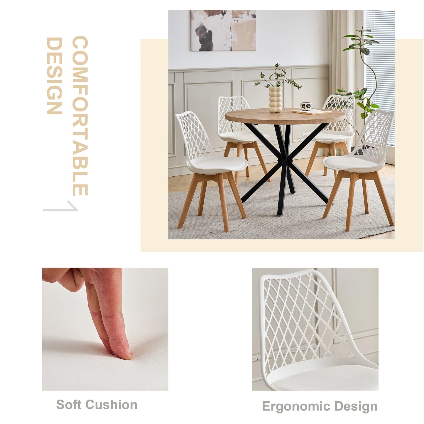 Chaise Liliane — bois massif, design contemporain