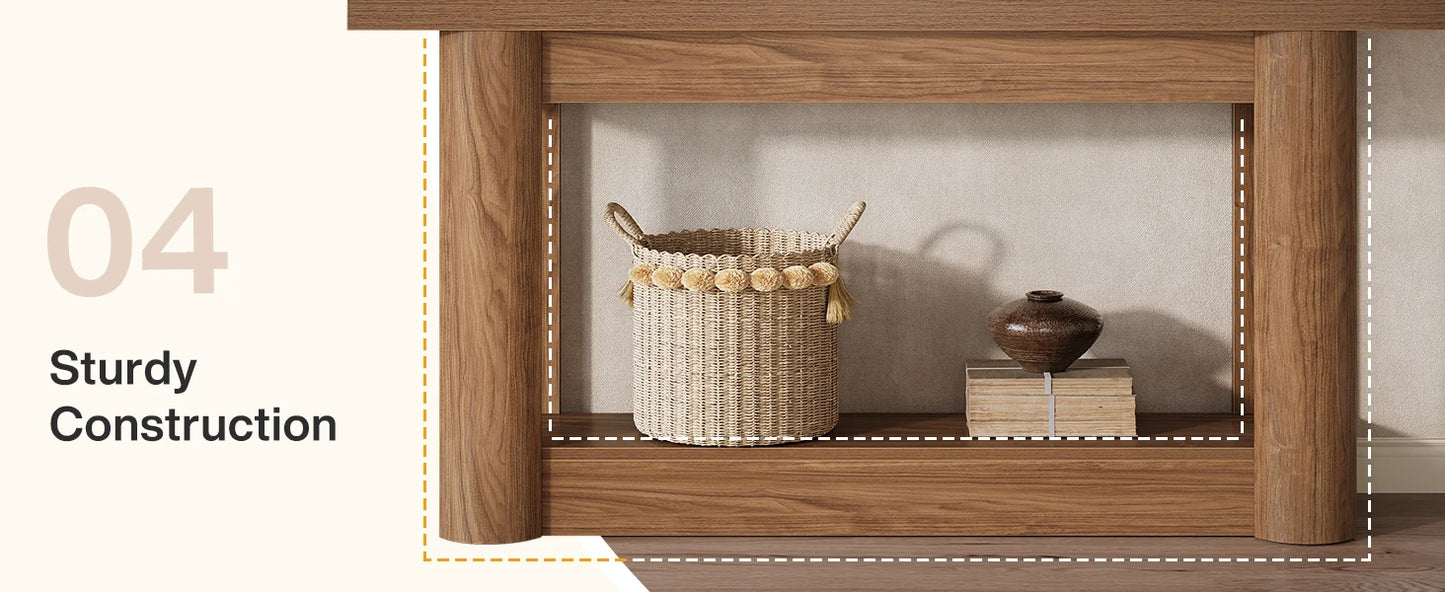Console Christophe — métal, rangement intégré, 2 niveaux