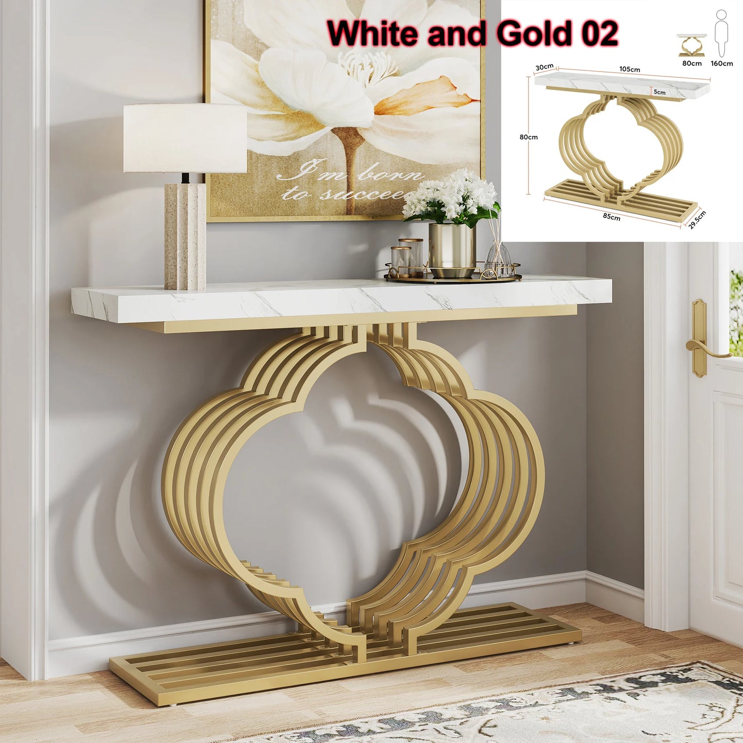 Console Maxime — finition dorée, design contemporain