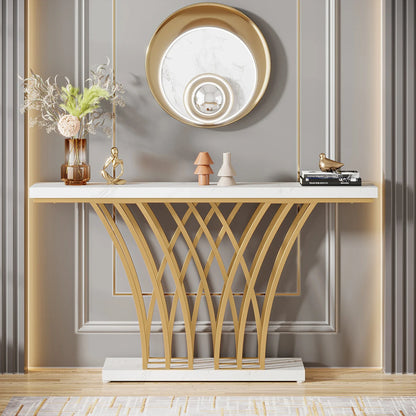 Console Priscille — finition dorée, métal, design contemporain