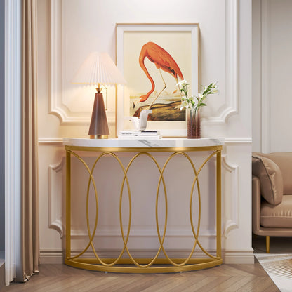 Console Michaël — finition dorée, métal, design contemporain