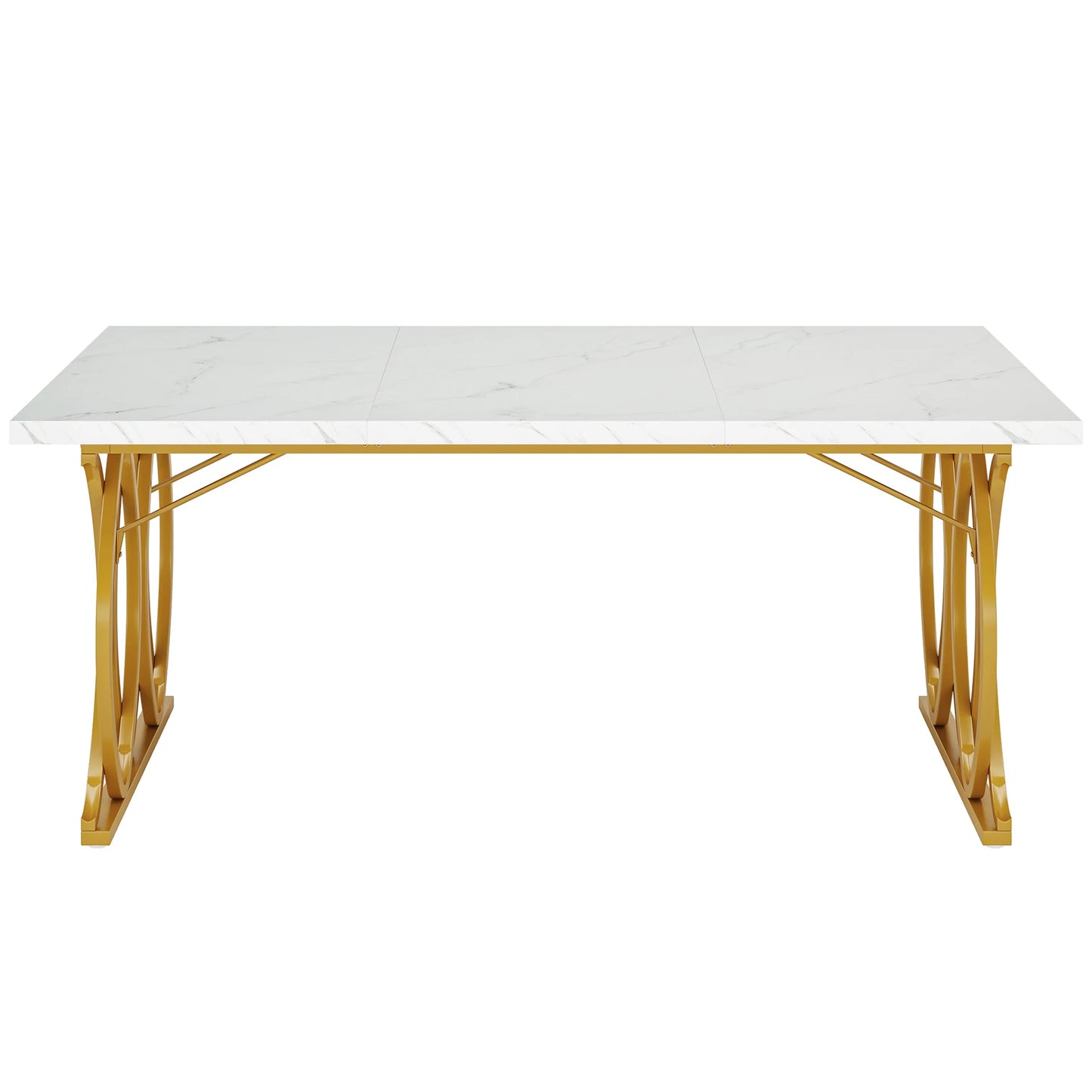 Table de salle à manger Quentin — marbre, design contemporain, rectangulaire