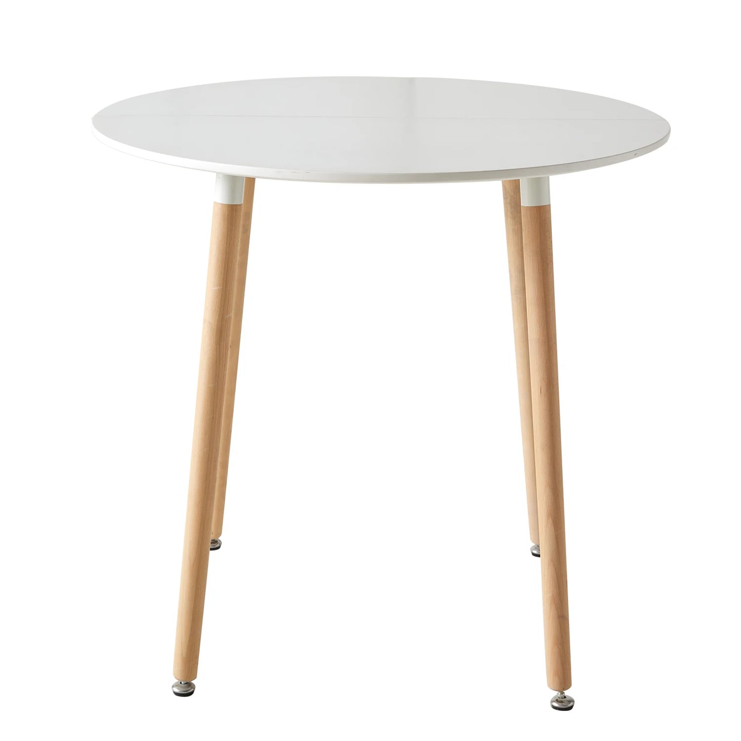 Table de salle à manger Coralie — finition blanche, bois massif, style nordique, ronde