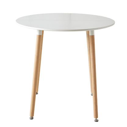 Table de salle à manger Coralie — finition blanche, bois massif, style nordique, ronde