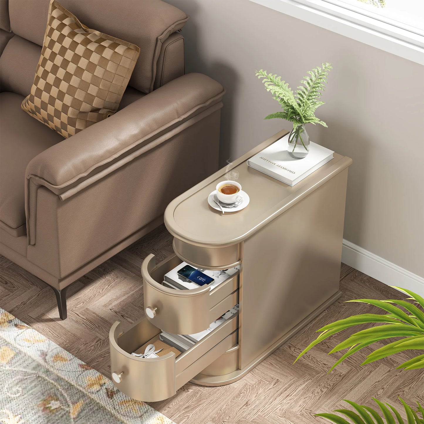 Table d'appoint Manon — bois massif, ronde