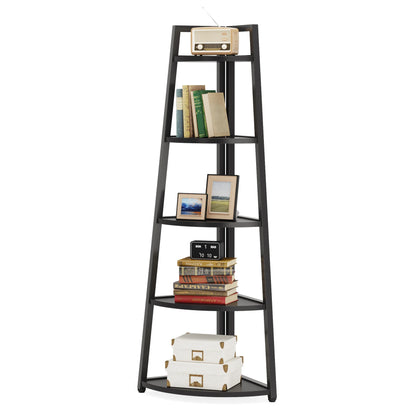 Bibliothèque Fabrice — bois, rangement intégré, meuble d'angle, étagères ouvertes
