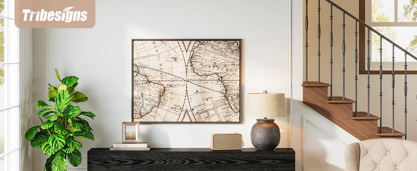 Console Géraldine — finition noir, bois, style industriel
