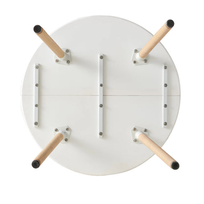 Table basse Gaëlle — finition blanche, bois, style nordique, ronde