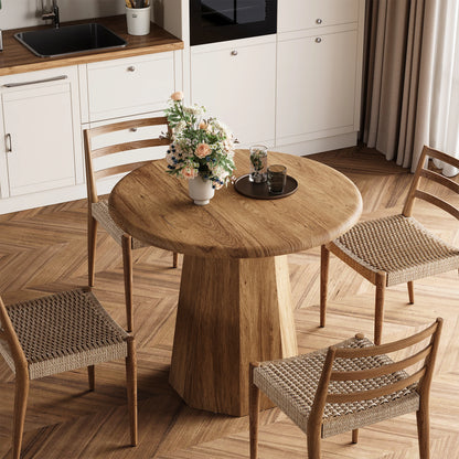 Table de salle à manger Ulysse — finition marron, ronde