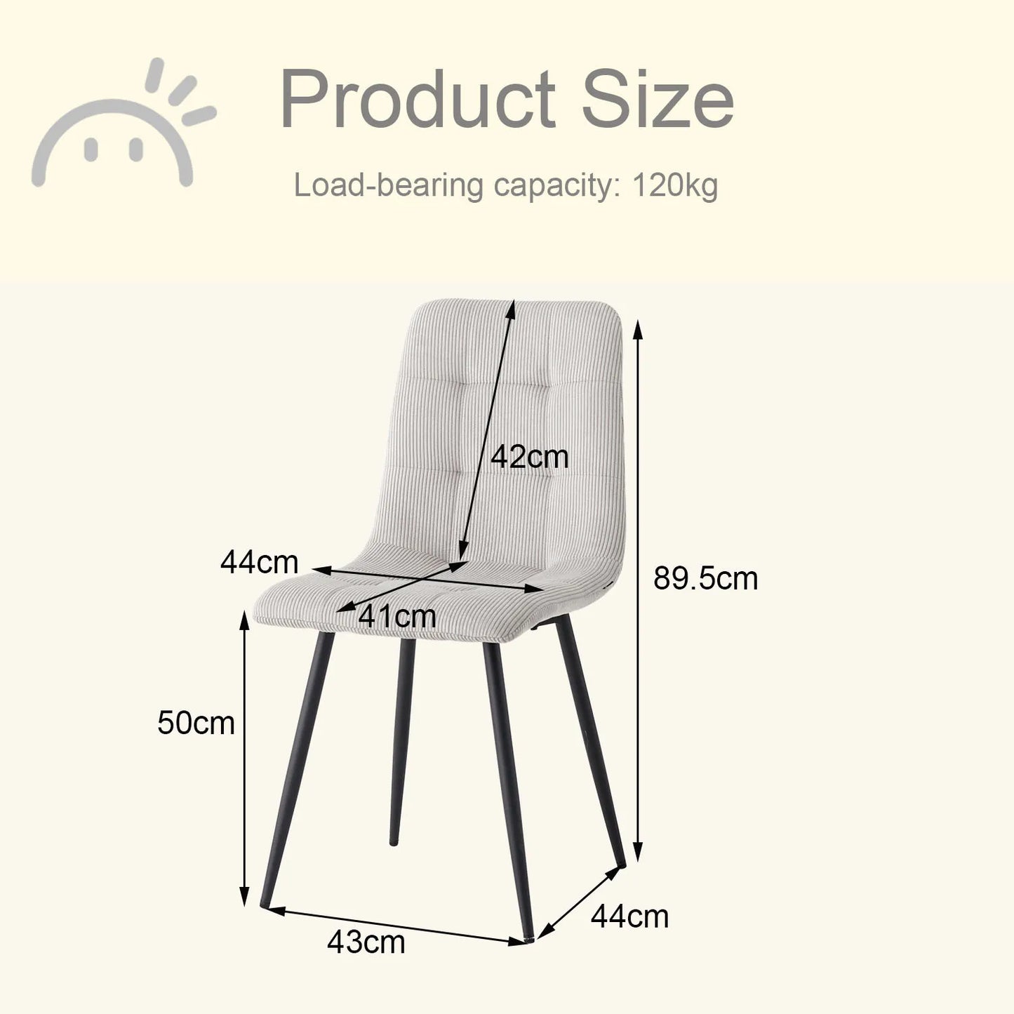 Chaise Perrine — velours, métal, design contemporain, lot de 6