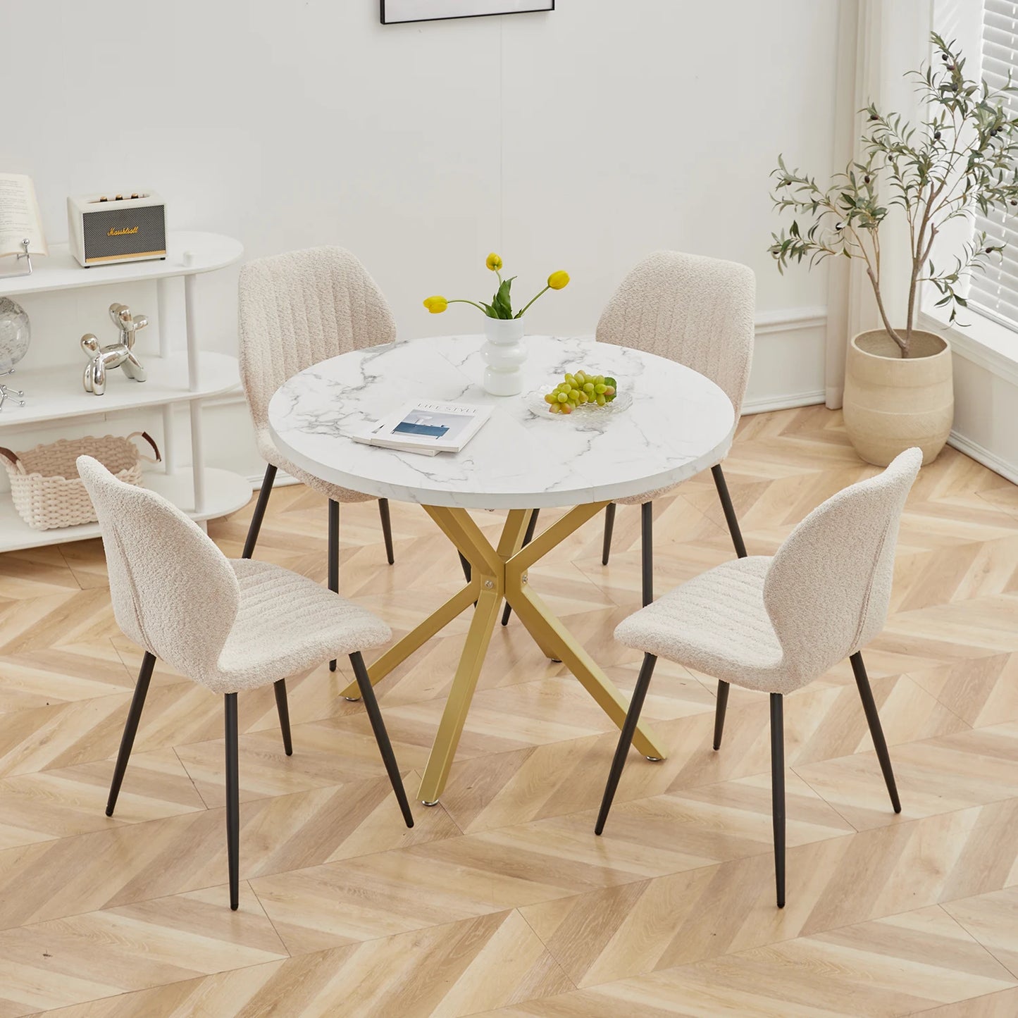 Bureau Odile — bois massif, style nordique, ronde