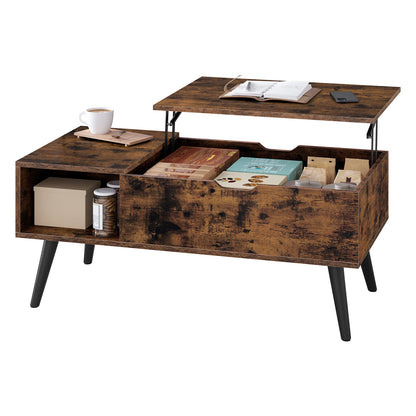 WOLTU Height-Adjustable Coffee Table Living Room Coffee Table with Hidden Storage Lifting Board Folding Table for Side and Sofa