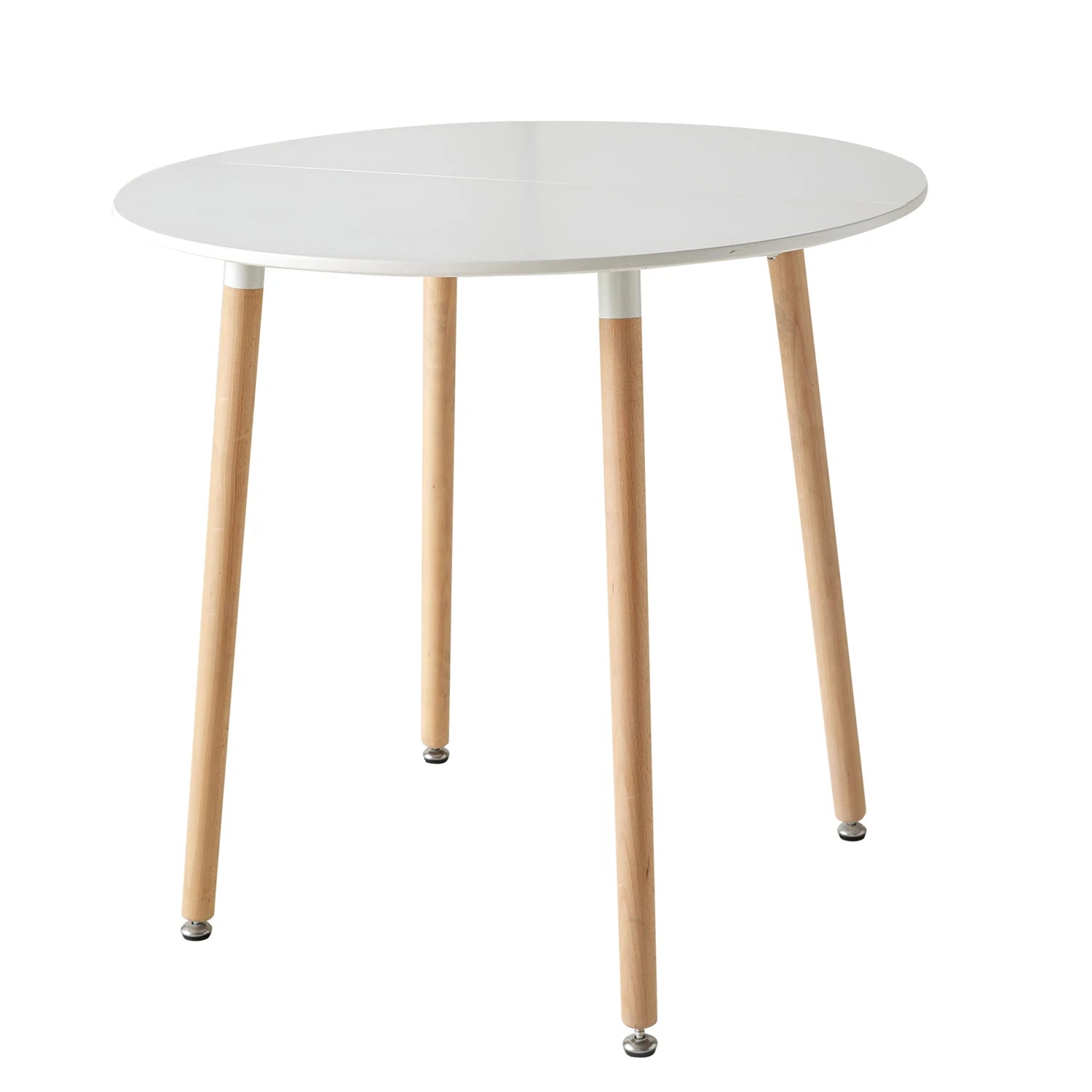 Table de salle à manger Coralie — finition blanche, bois massif, style nordique, ronde