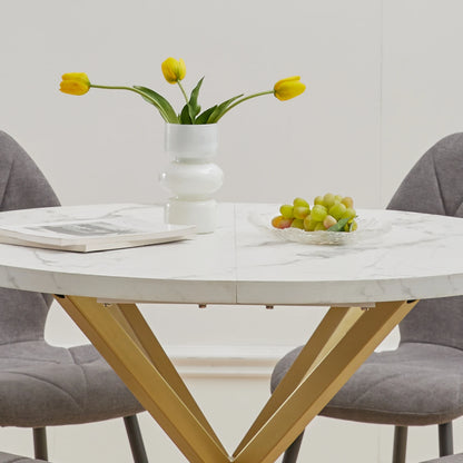 Table de salle à manger Julien — marbre, design contemporain, ronde