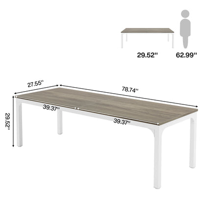 Table de salle à manger Émilie — bois, style industriel, rectangulaire