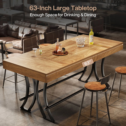 Table de salle à manger Hélène — métal, style industriel, rectangulaire