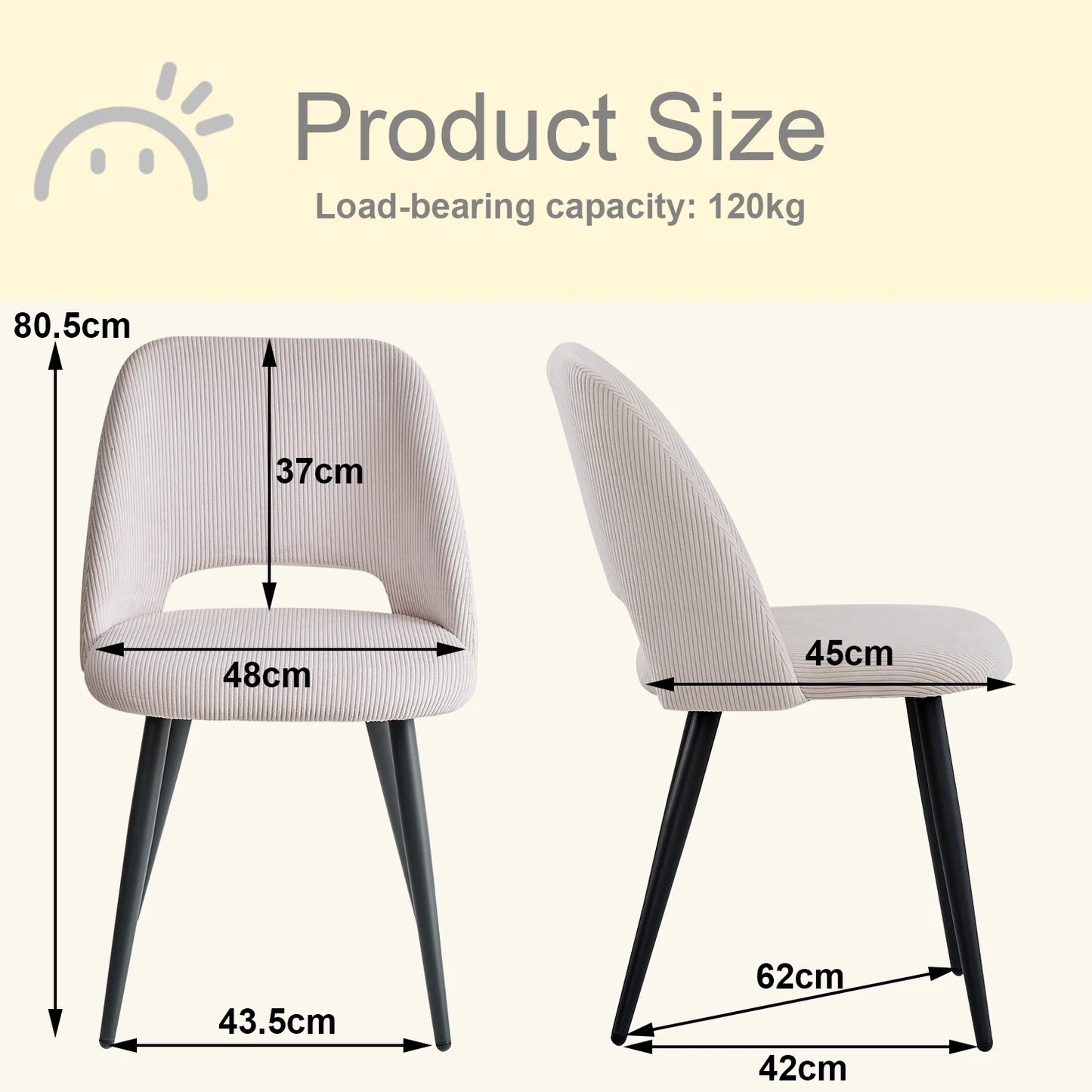 Chaise Nestor — velours, lot de 6