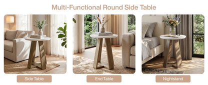 Table d'appoint Bertrand — finition blanche, design contemporain, ronde