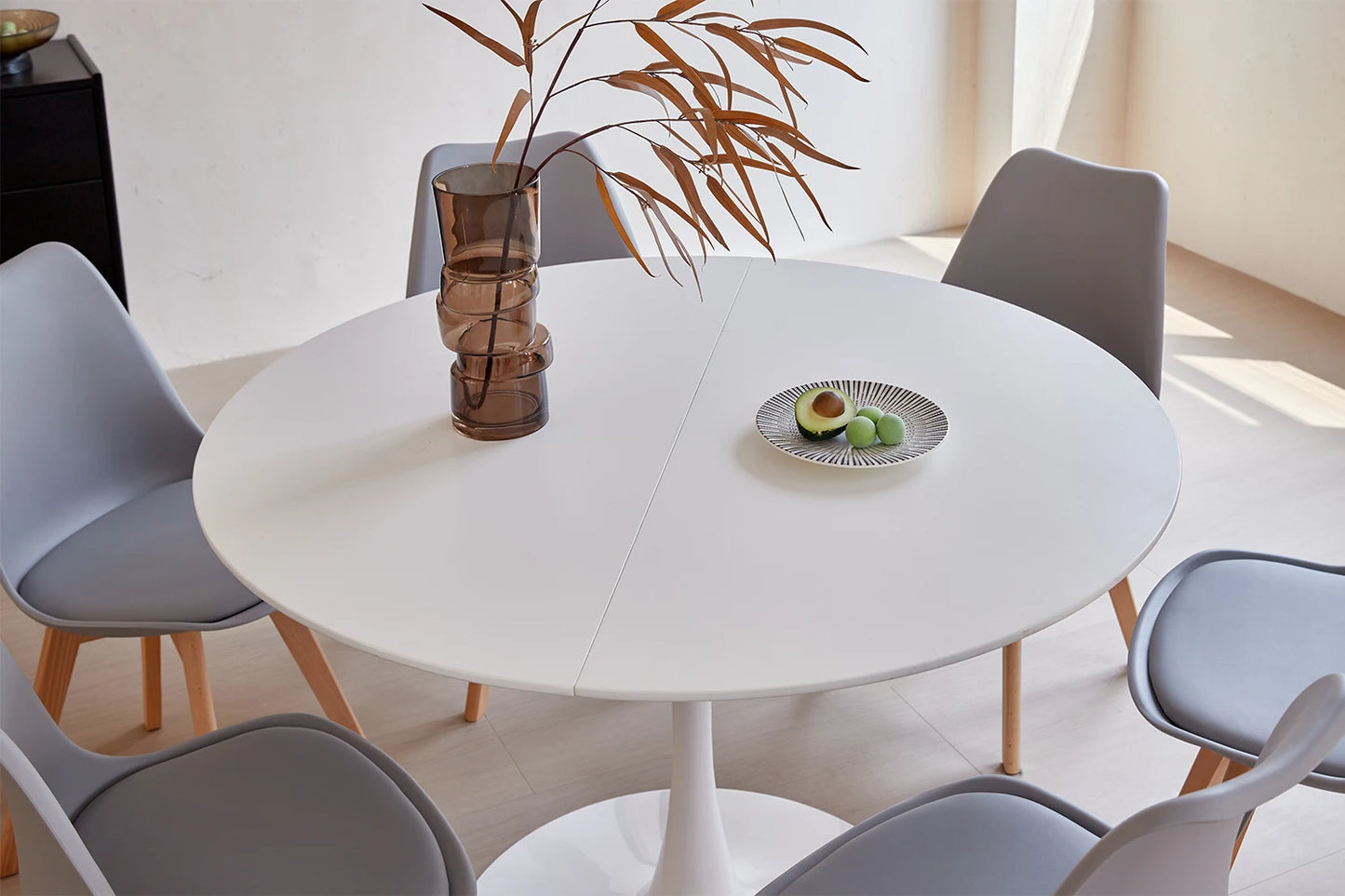 Table basse Éléna — finition noir, ronde, lot de 6