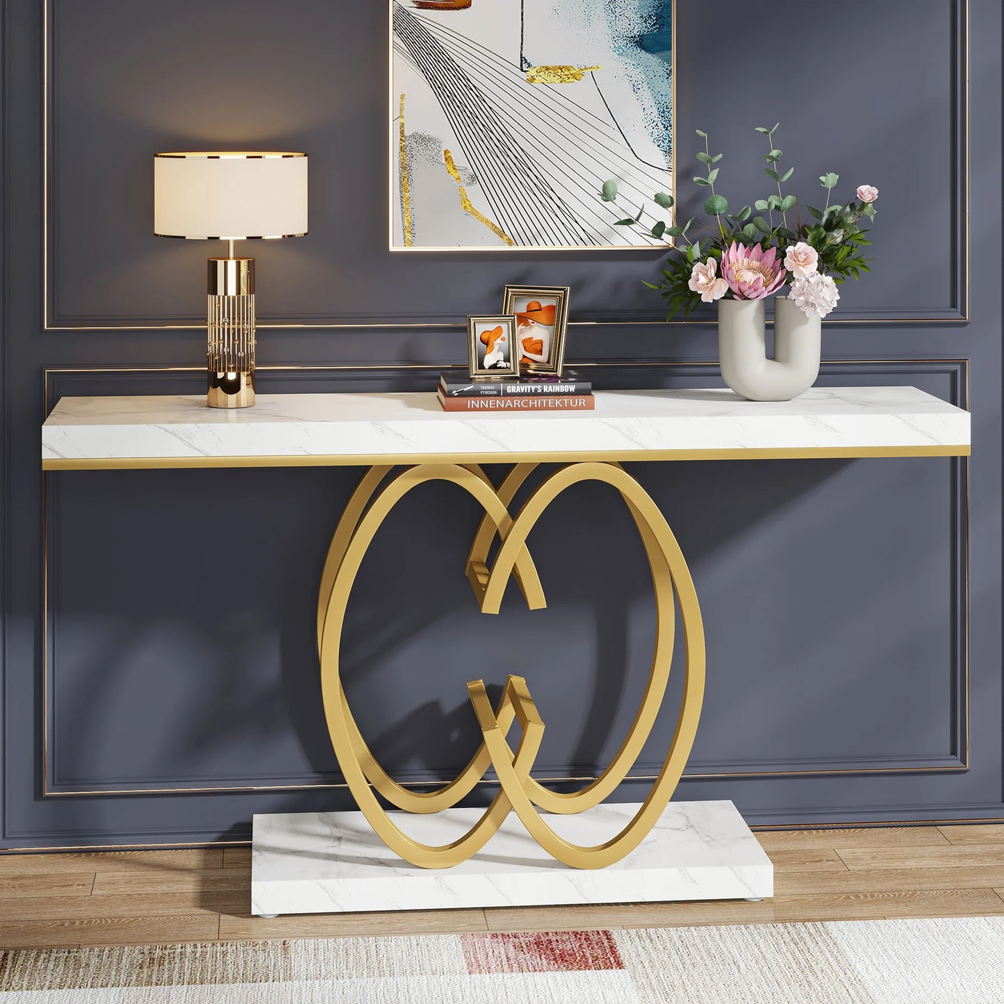 Console Maxime — finition dorée, design contemporain