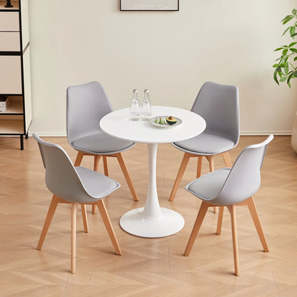 Table de salle à manger Claude — finition blanche, design contemporain, ronde