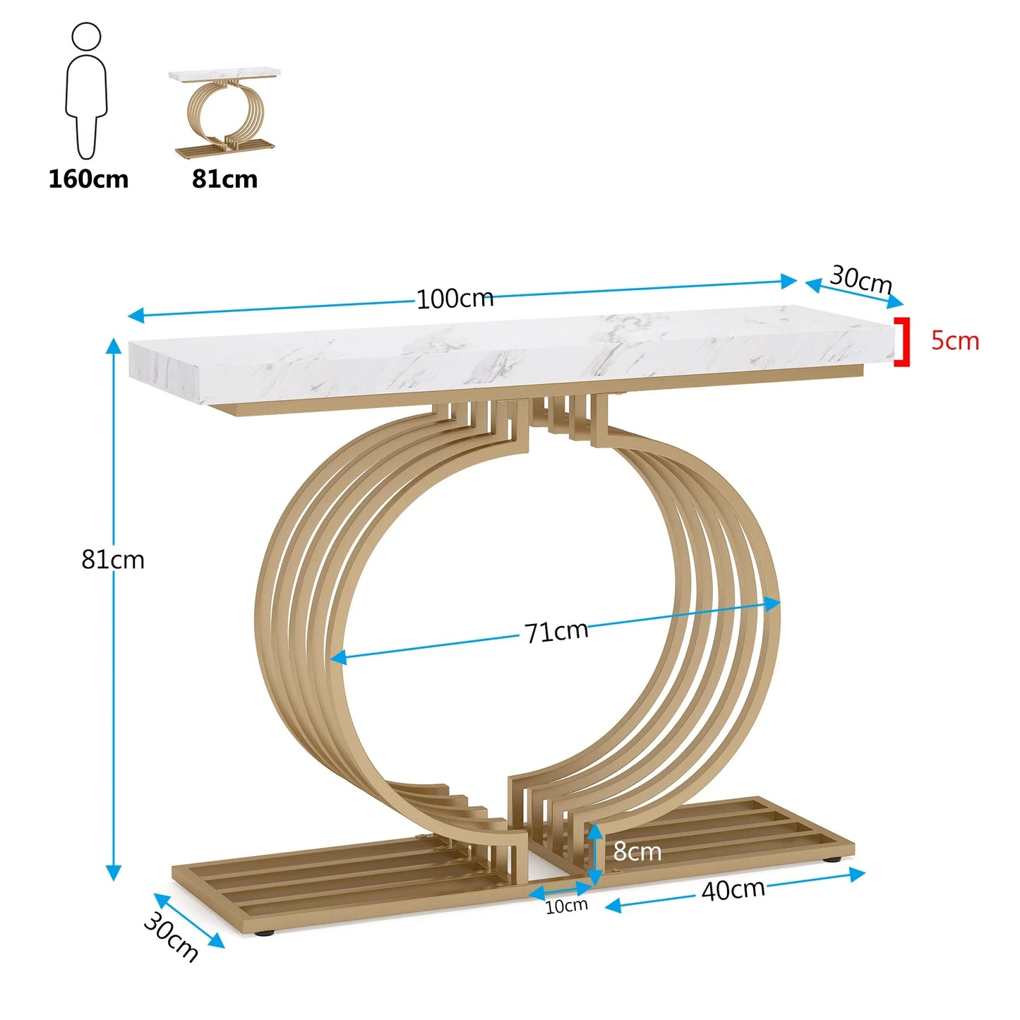 Console Maxime — finition dorée, design contemporain