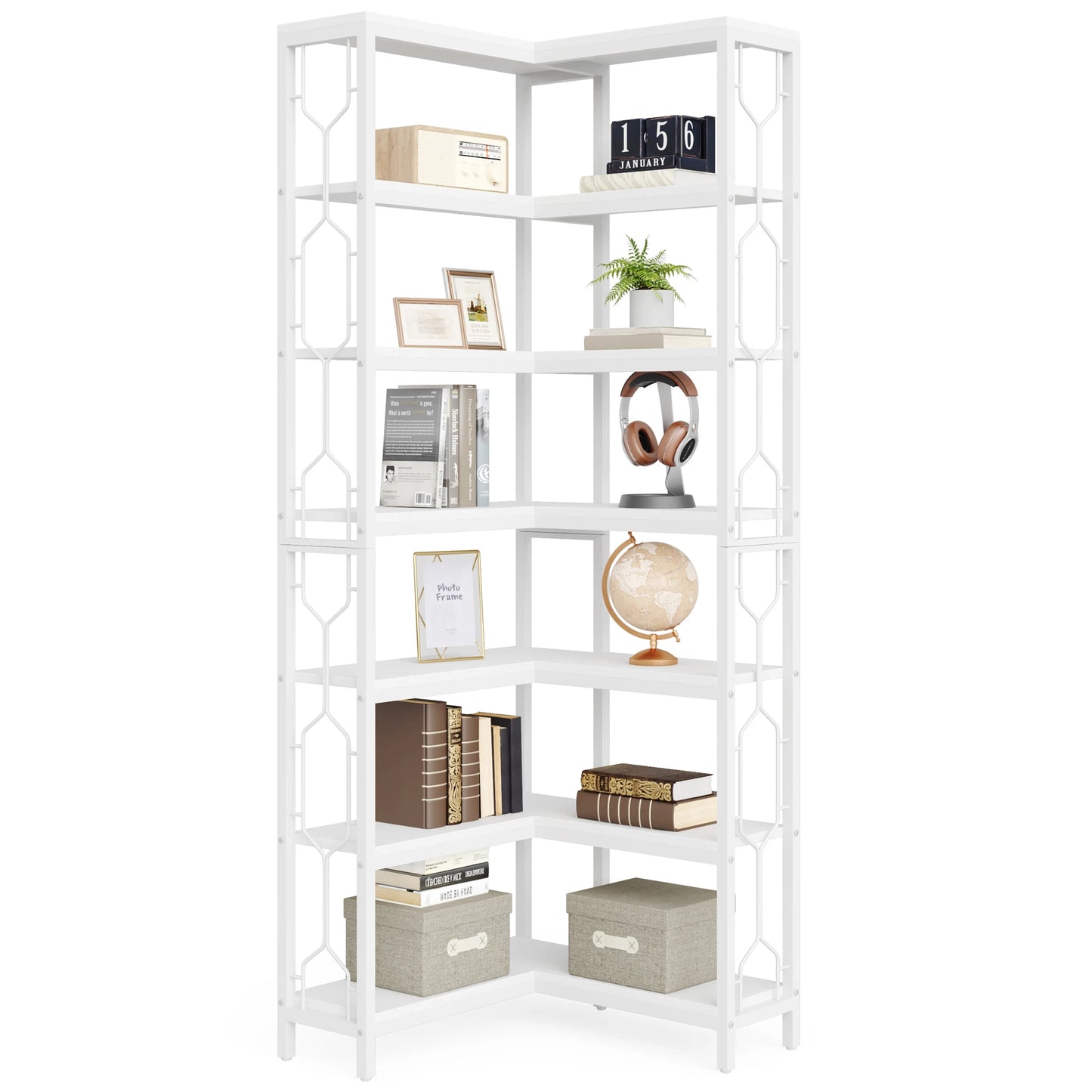 Bibliothèque Hadrien — métal, design contemporain, rangement intégré, 7 niveaux