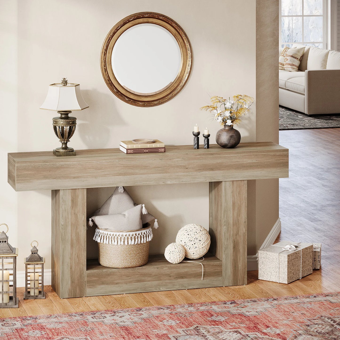 Console Laetitia — bois, 2 niveaux