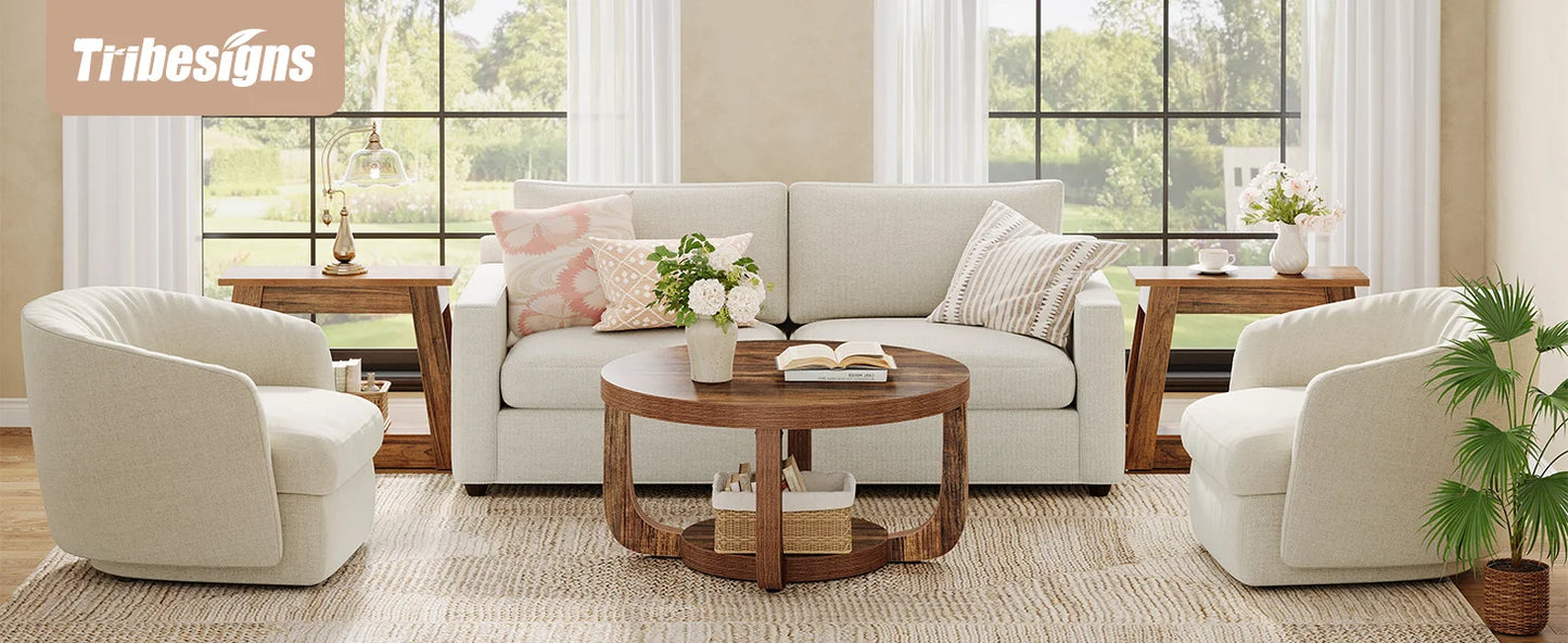 Table basse Chloé — bois, design contemporain, rangement intégré, 2 niveaux